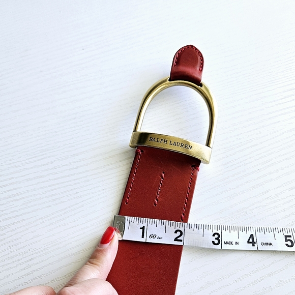 RL COLLECTION Red Leather Belt - Picture 11 of 16